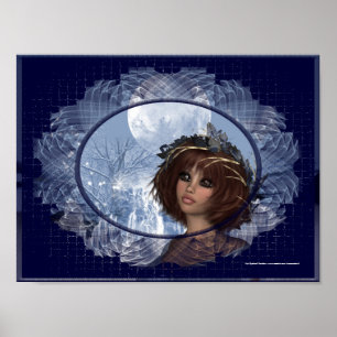 Winter Moon Design 2 Imaginaire Poster Femme