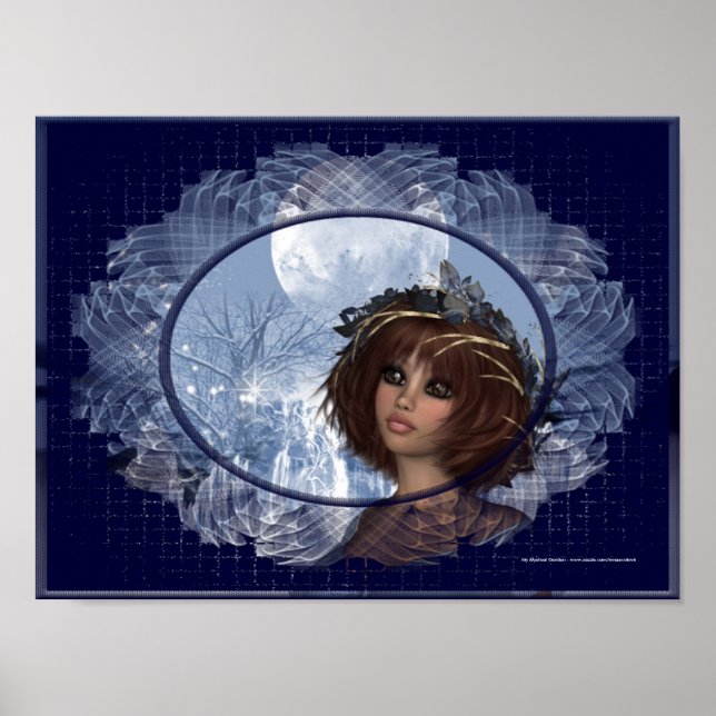 Winter Moon Design 2 Imaginaire Poster Femme (Devant)