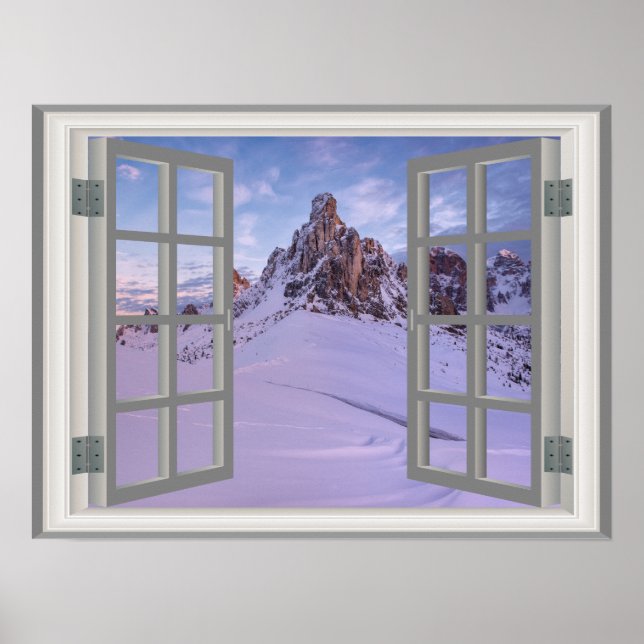 Winter Mountain USA Cool Fab Window Poster (Devant)