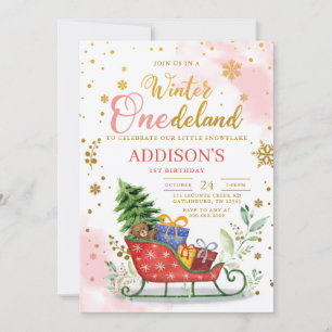 Winter Onederland 1er Anniversaire Invitation