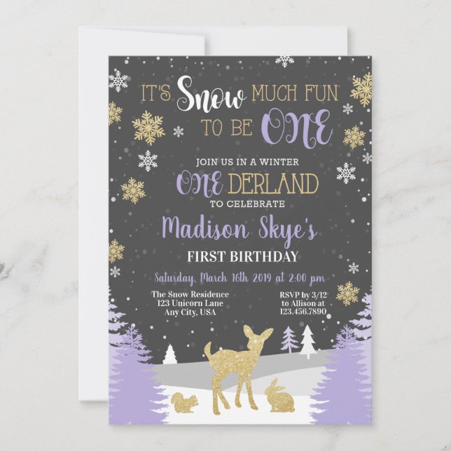 Winter Onederland 1er Anniversaire Invitation (Devant)
