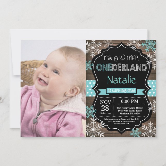 Winter Onederland 1er Anniversaire Invitation (Devant)