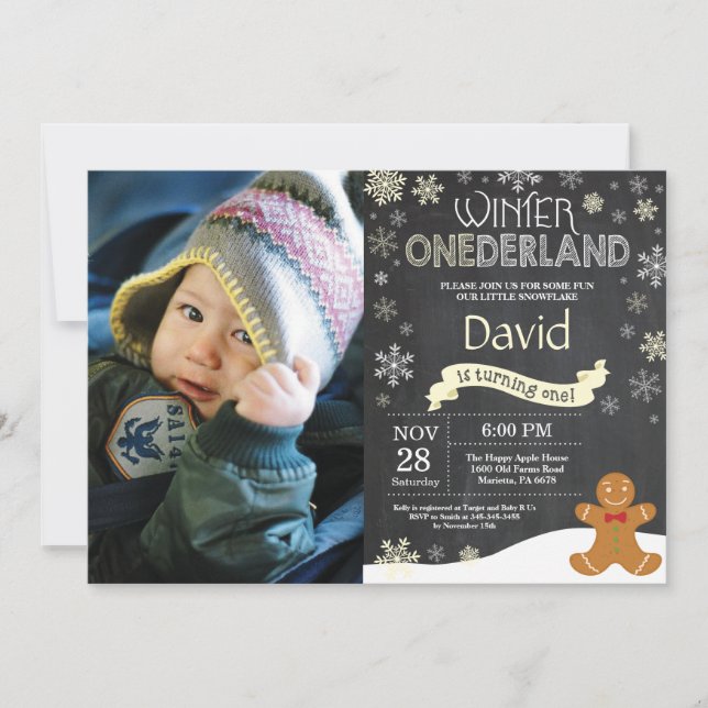 Winter Onederland 1er Anniversaire Invitation (Devant)