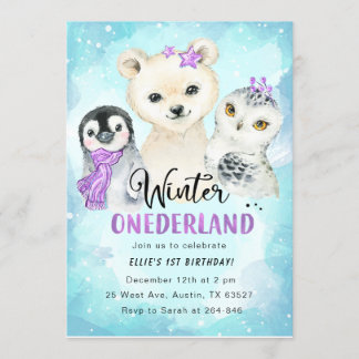 Winter Onederland 1er Anniversaire Invitation