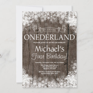 Winter Onederland 1er Anniversaire Invitation
