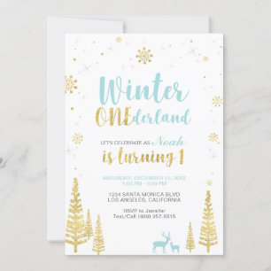 Winter Onederland 1er Anniversaire Invitation - Ga