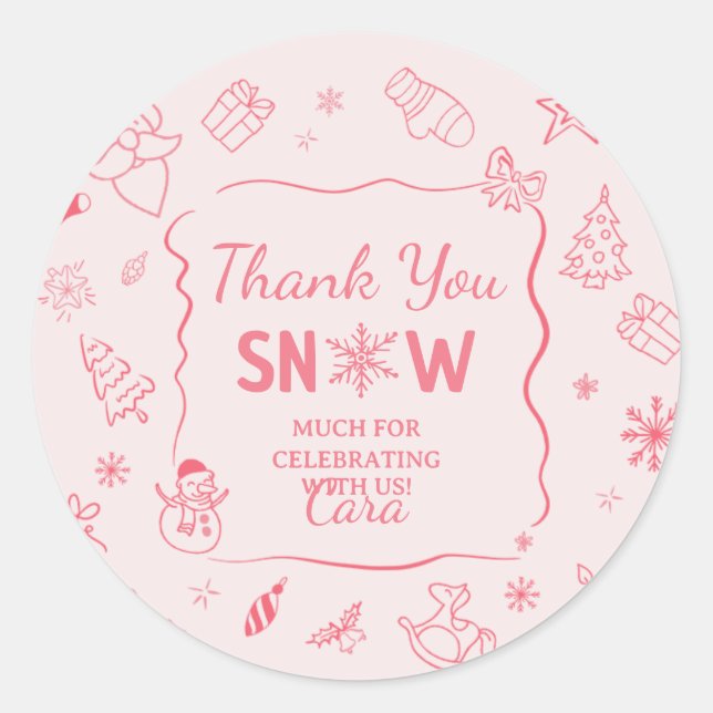 Winter Onederland Birthday Party Sticker (Devant)