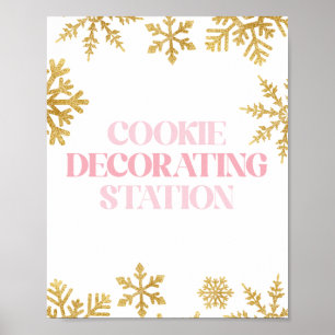 Winter Onederland Décoration de biscuits Rose Or