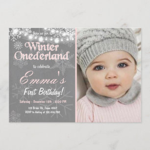 Winter Onederland fête d'anniversaire invitation
