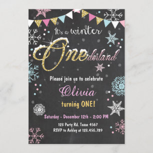 Winter Onederland fête d'anniversaire invitation f
