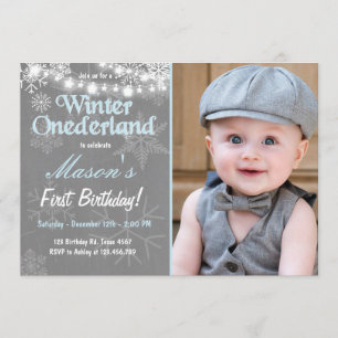 Winter Onederland fête d'anniversaire invitation G