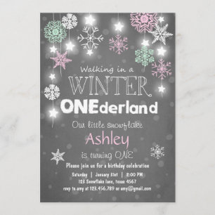 Winter Onederland fête d'anniversaire invitation M