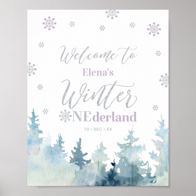 Winter onederland Girl 1er anniversaire Affiche de (Devant)