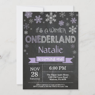 Winter Onederland Girl 1er Anniversaire Invitation