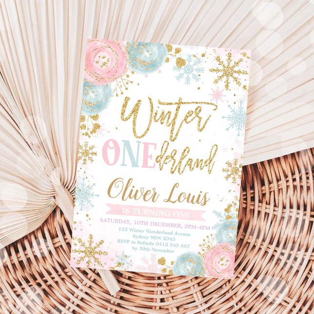 Winter ONEderland Girl 1st Birthday Invitation (Créateur téléchargé)