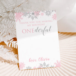 Winter ONEderland Merci flocons de neige rose arge
