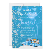 Winter Onederland premier Anniversaire Invitation