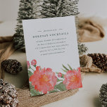 Winter Peony Holiday Cocktail Party Invitation<br><div class="desc">Elégante aquarelle fleurie invitation de fête comprend vos détails de fête en lettres vert chasseur avec des pivoines d'aquarelle rouge vibrante et feuilles verts au fond. Personnaliser pour n'importe quel type de fête - fête de Noël,  cocktail,  fête de vacances ou fête d'entreprise.</div>