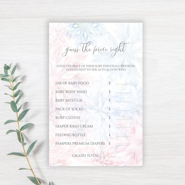 Winter Pink Blue Snowflake Devinez Le Prix Jeu (Créateur téléchargé)