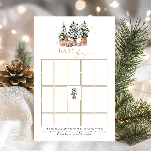 Winter Rustic Bingo Baby shower de Bingo Jeu (Créateur téléchargé)