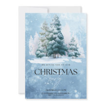 Winter Snow Christmas Party Invitation