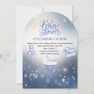 Winter Snowflake Baby Shower Invitation