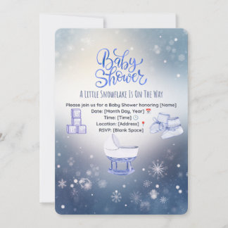 Winter Snowflake Baby Shower Invitation