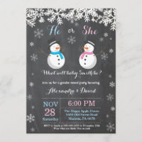 Winter Snowman Genre Reveillez Invitation
