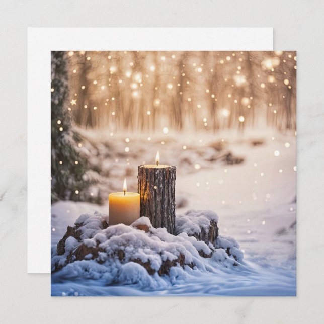 Winter Solstice Candles in the Snow (Devant / Derrière)