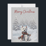 Winter Westie Joyeux Noël Carte<br><div class="desc">West Highland Terrier en hiver Joyeuse carte de Noël</div>