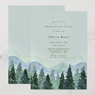 Winter Wilderness Scène Bachelorette Invitations d