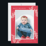 Winter Wonder Carte photo de vacances - Portrait<br><div class="desc">Un parfait mélange de moderne et de traditionnel à Noël. Cette carte de vacances photo présente un style hivernal,  une bordure de branche de pin dessinée à la main,  ainsi qu'une typographie classique.</div>