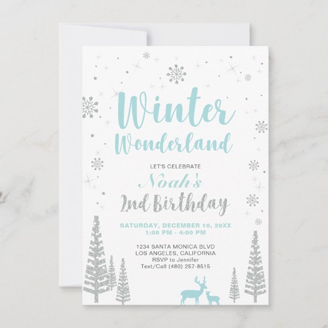 Winter Wonderland - 2e Invitation d'anniversaire - (Devant)