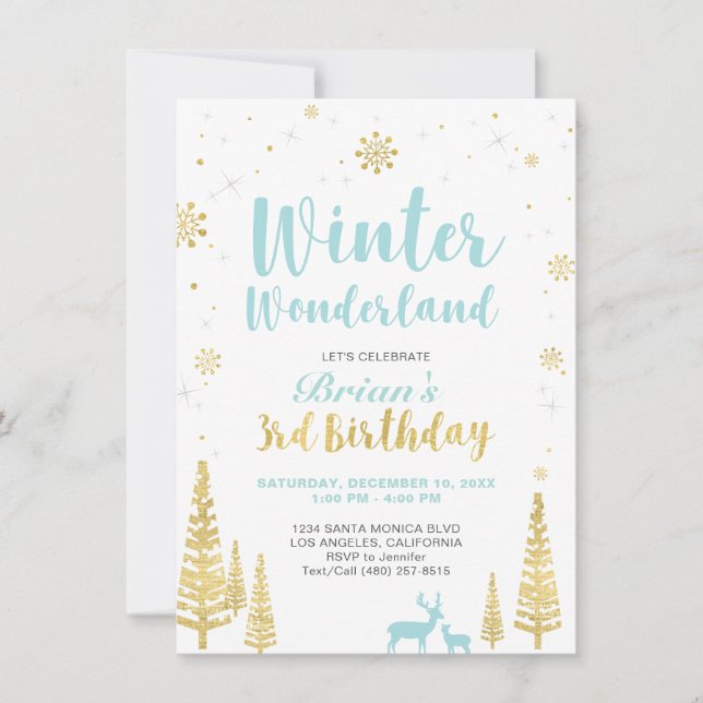 Winter Wonderland - 3ème anniversaire Invitation - (Devant)