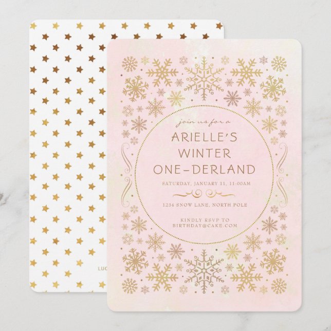 Winter Wonderland Anniversaire Invitation (Devant / Derrière)