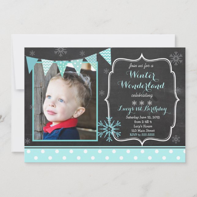 Winter Wonderland Anniversaire Invitation (Devant)
