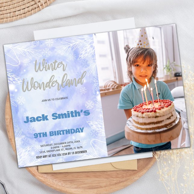 Winter Wonderland Anniversaire Invitations Neige P (Winter Wonderland Birthday Invitations Snow Photo)