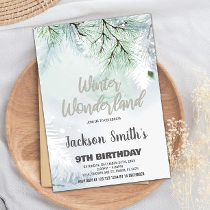 Winter Wonderland Anniversaire Invitations Pine Si