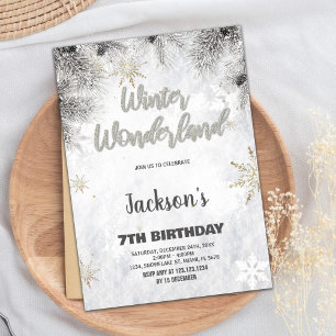 Winter Wonderland Anniversaire Invitations Pine Si