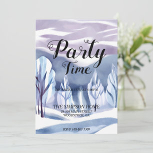 Winter Wonderland Aquarelle Noël Invitation