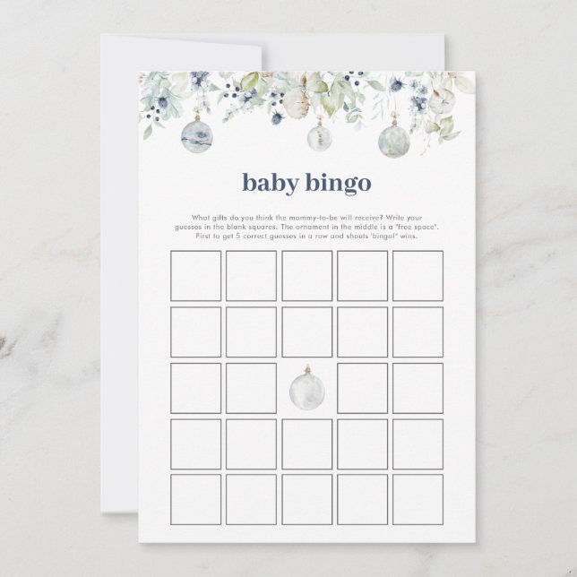 Winter Wonderland Baby Bingo Baby shower Jeu (Devant)