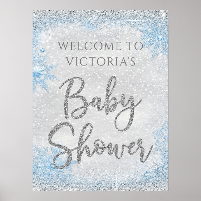 Winter Wonderland Baby shower Affiche de bienvenue (Devant)