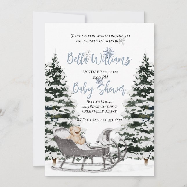 Winter Wonderland Baby shower Invitation (Devant)