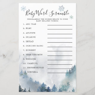Winter Wonderland Blue Baby Word Scramble Jeu