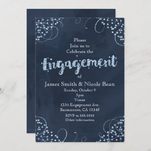 Winter Wonderland Blue Fiançailles Invitations