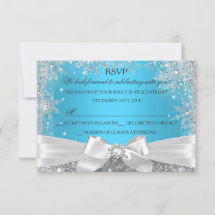Winter Wonderland Blue Sweet 16 RSVP