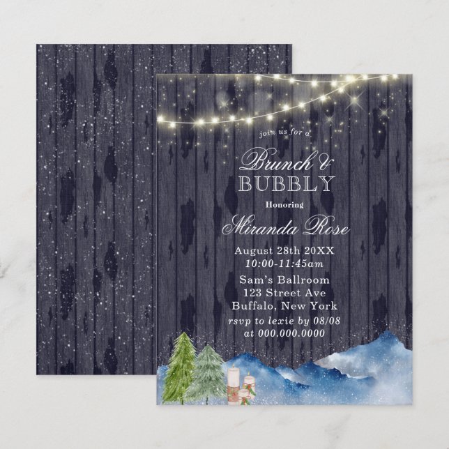 Winter Wonderland | Brunch & Bubbly Invitations (Devant / Derrière)