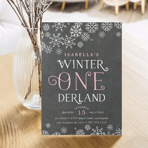 Winter Wonderland Chalkboard Premier Invitation d'