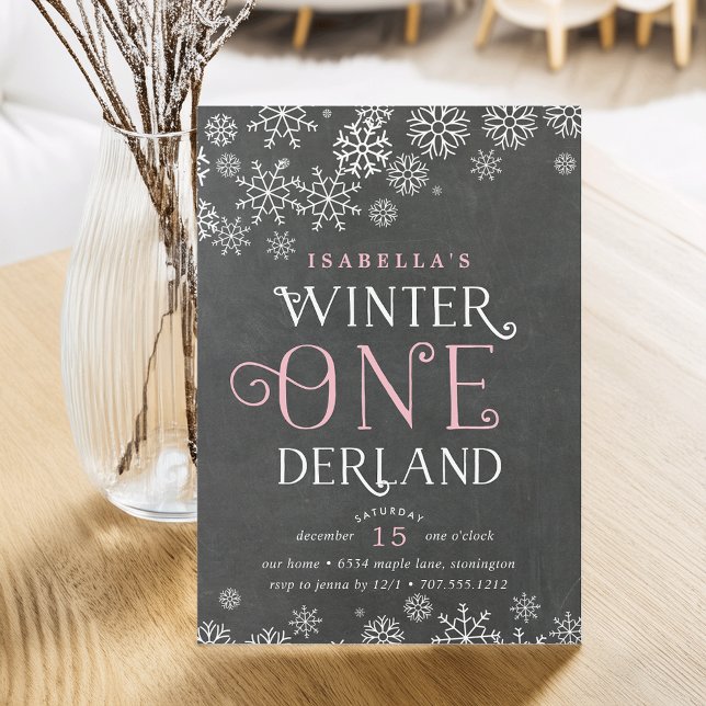 Winter Wonderland Chalkboard Premier Invitation d' (Créateur téléchargé)