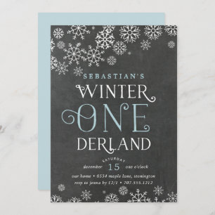 Winter Wonderland Chalkboard Premier Invitation d'